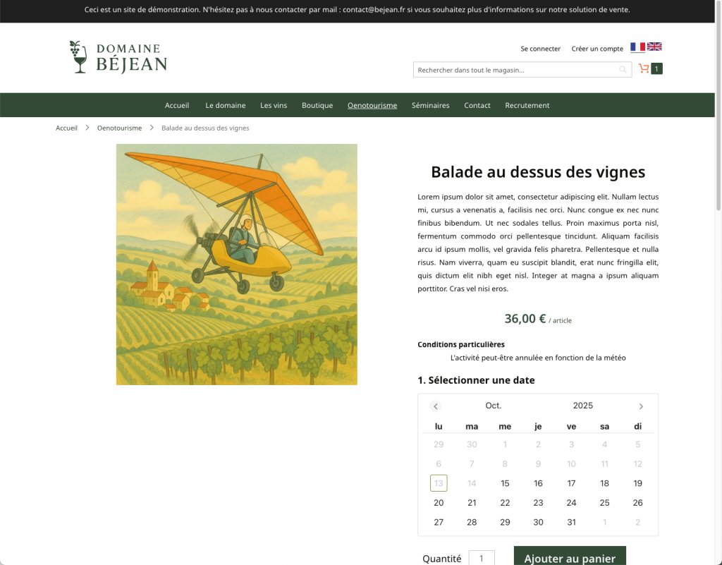 Réservation d'activité oenotouristique